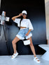 Denim shorts "WHITE FLOUNCE" PJ7893 - BLUE